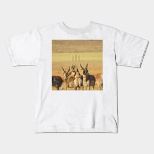 Pronghorn, antelope, wildlife, gifts, Life of the Herd Kids T-Shirt